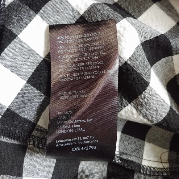 Anthropologie Maeve Black White Gingham Skirt Set Crop Top Midi Maxi Size Small - Picture 5 of 7